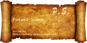 Pataki Simon névjegykártya